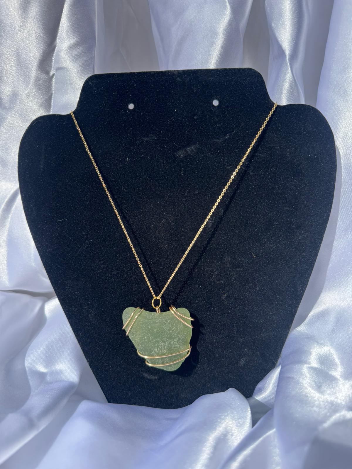 Sea Glass Necklace- 18K Gold Plated