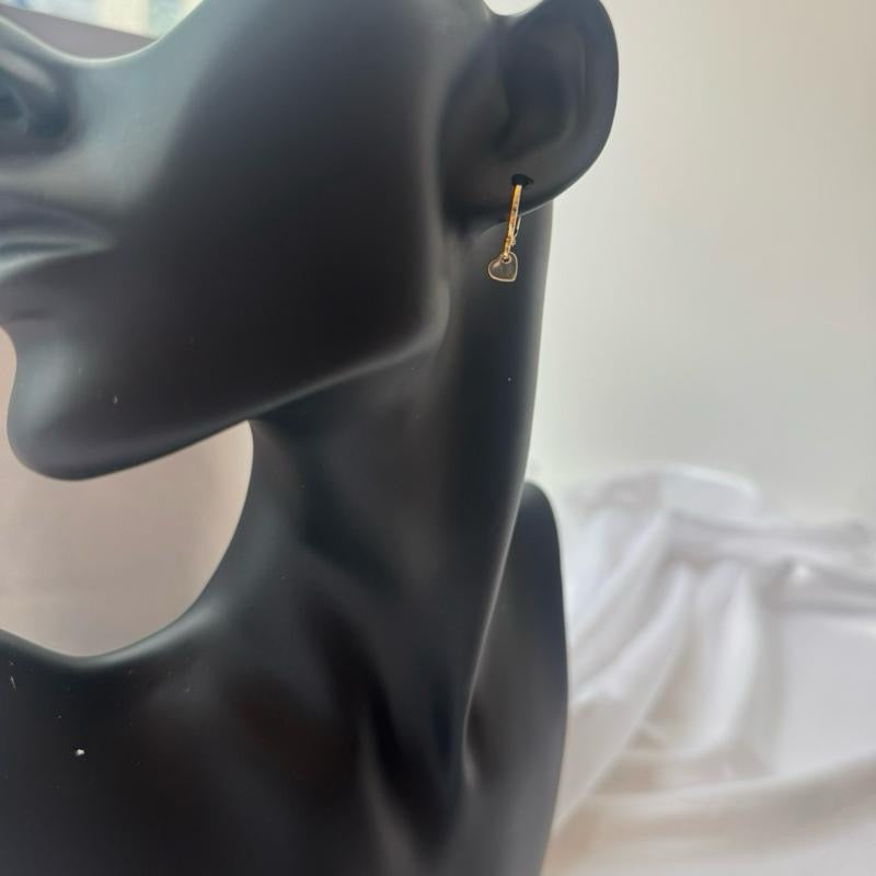 Gold heart huggie earrings