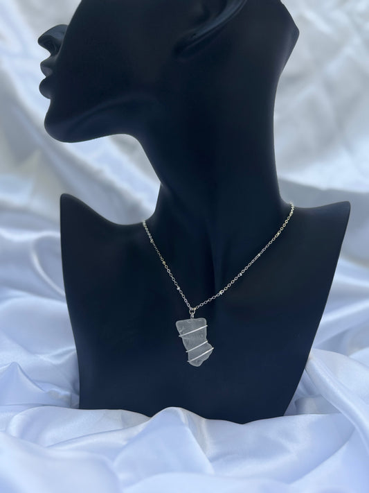 925 sterling silver seaglass necklace (2)