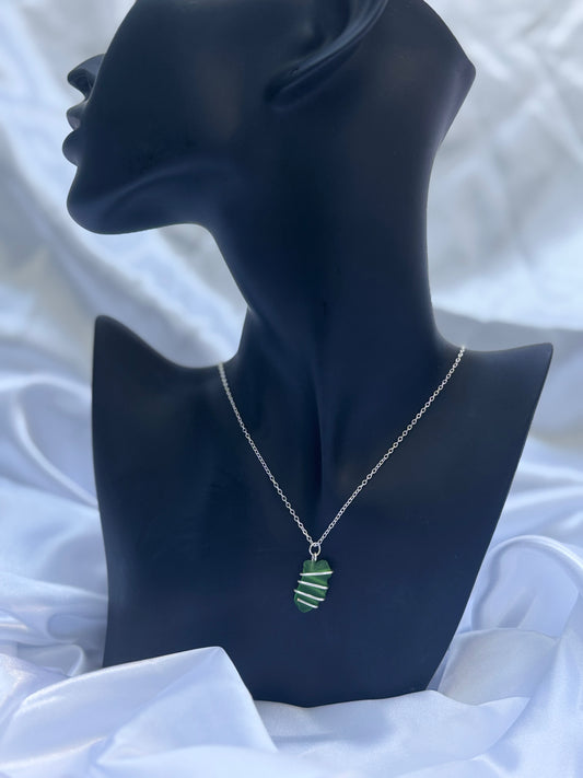 925 sterling silver green necklace (8)