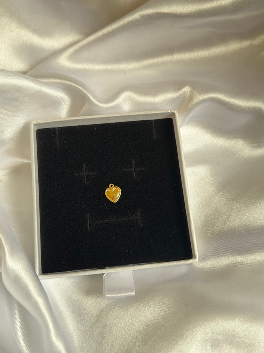 Gold puffed heart charm