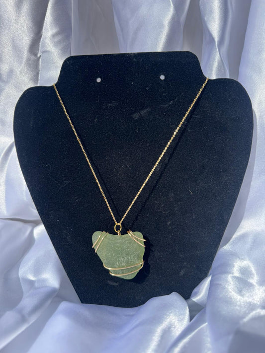 Sea Glass Necklace- 18K Gold Plated