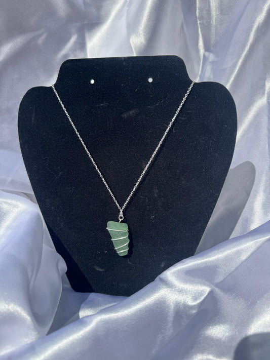 925 sterling silver Rare Teal Sea Glass Necklace